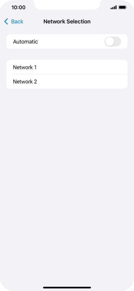 If you turn off the function, press the required network.