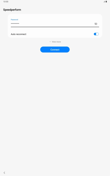 Key in the password for the Wi-Fi network and press Connect.