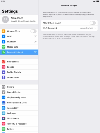 Press Wi-Fi Password and key in the required password.
