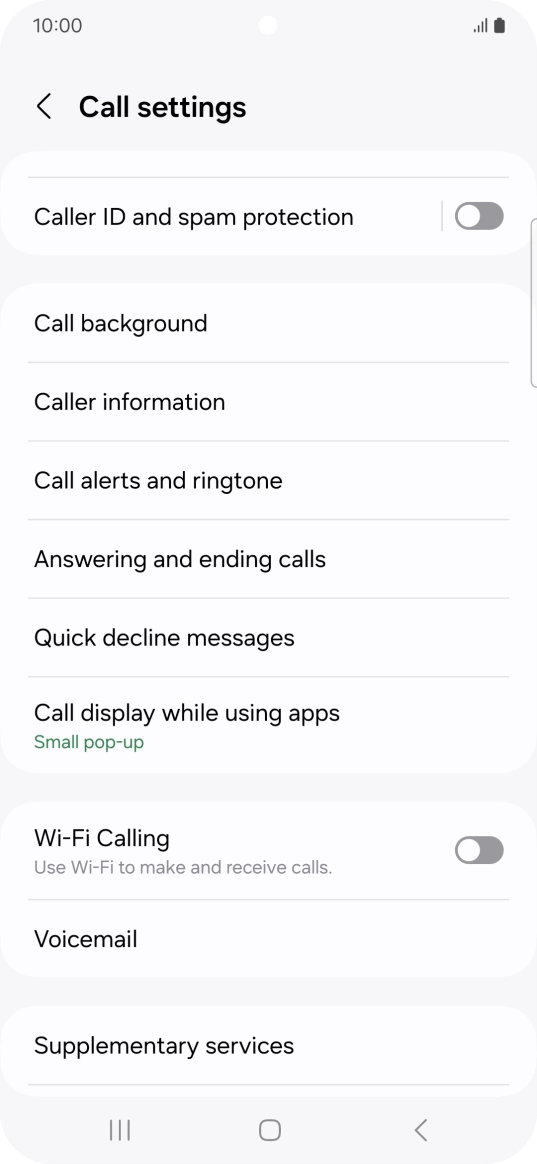 Press Supplementary services.