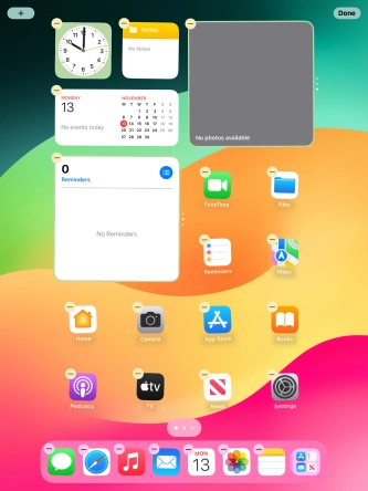 Press the home screen icon.