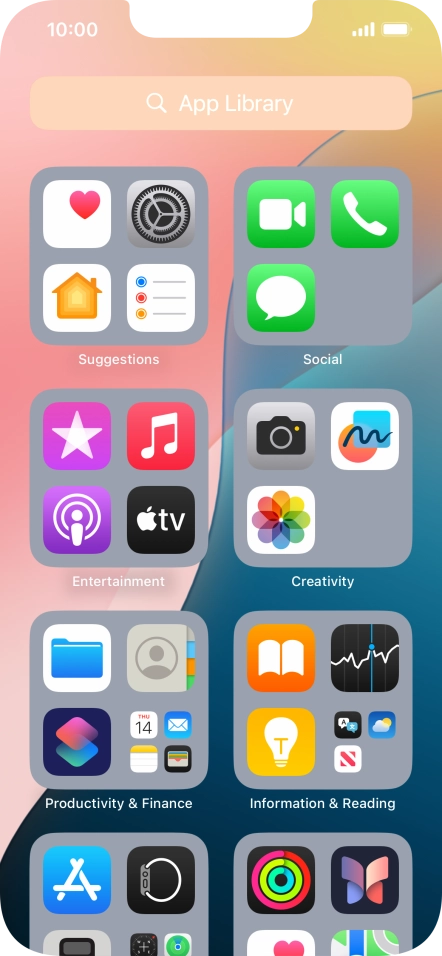 Press the required app.
