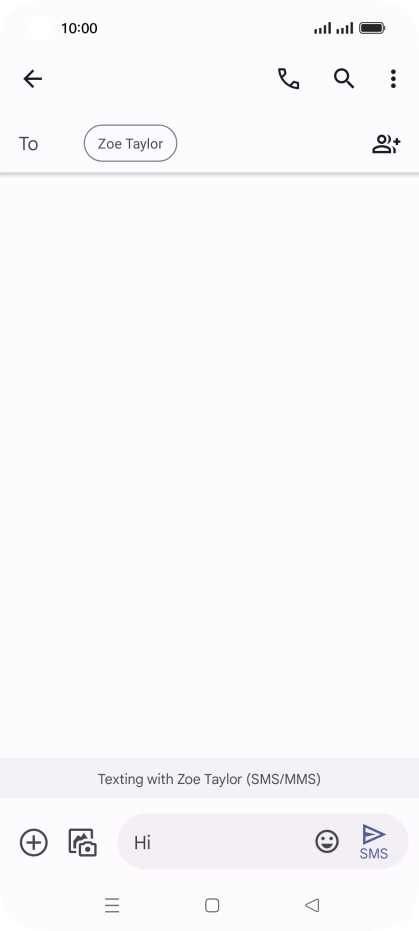 Press the send icon when you've finished your SMS.