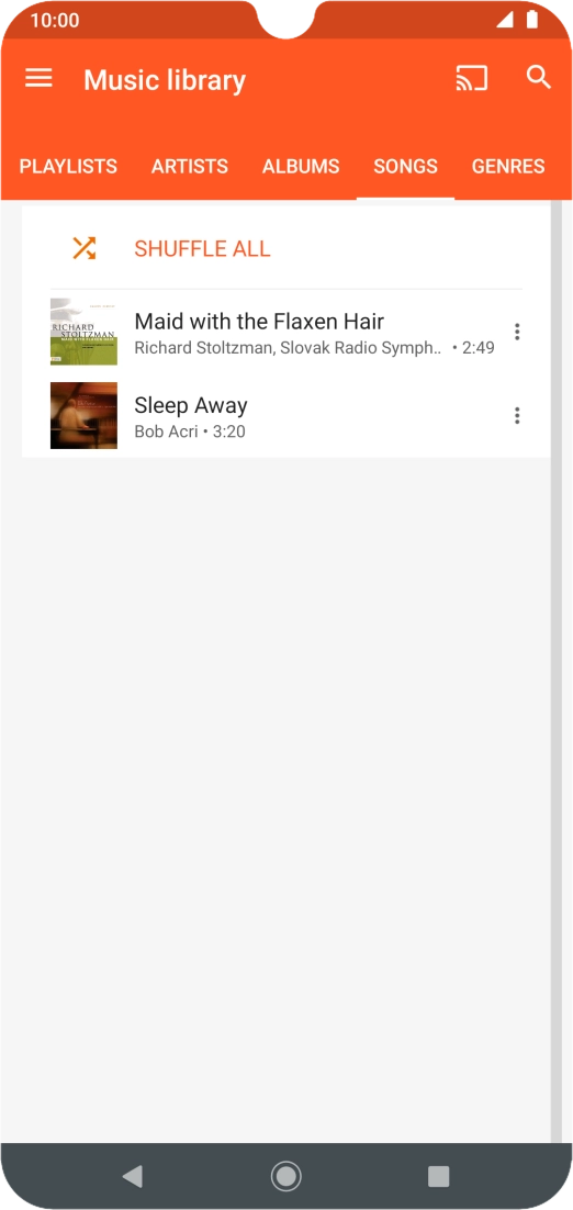 Press the required audio file.