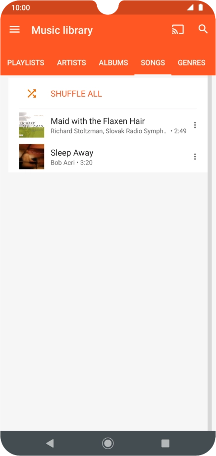 Press the required audio file.