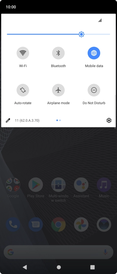 Press the settings icon.