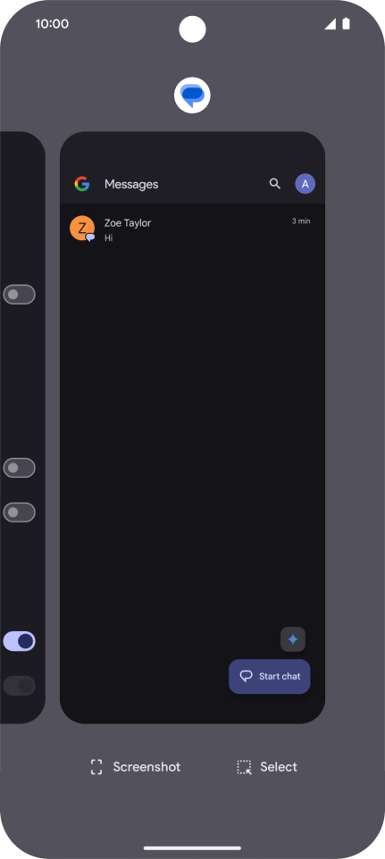 To end one running application, slide your finger upwards on the required application.