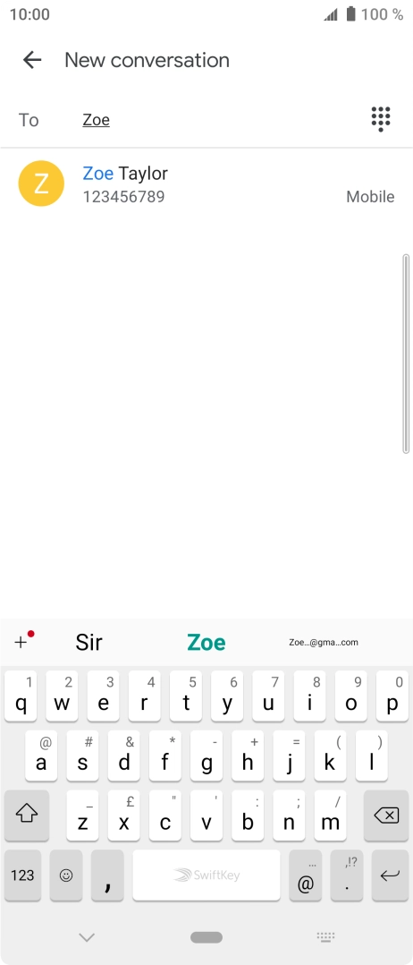 Press the required contact.