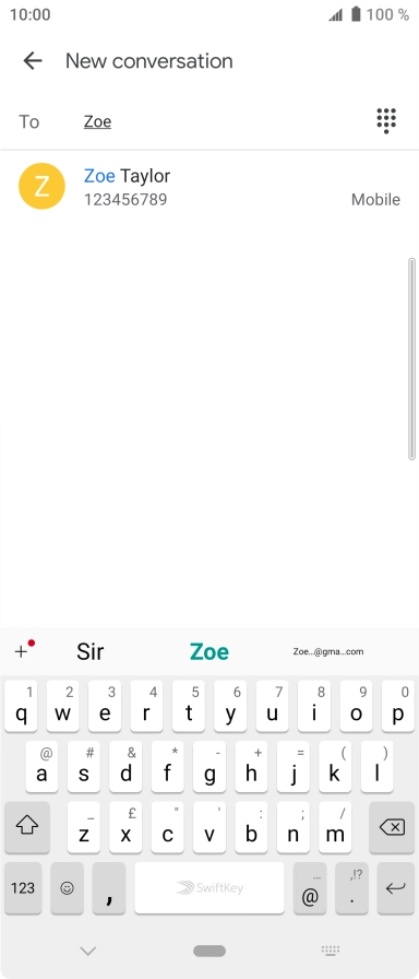 Press the required contact.