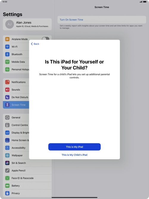 Press This is My iPad.