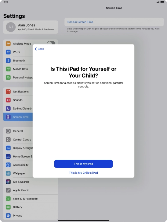 Press This is My iPad.