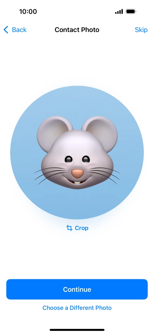 Follow the instructions on the screen to customise the selected picture and press Continue.