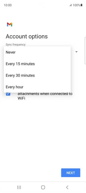 Press the required setting.