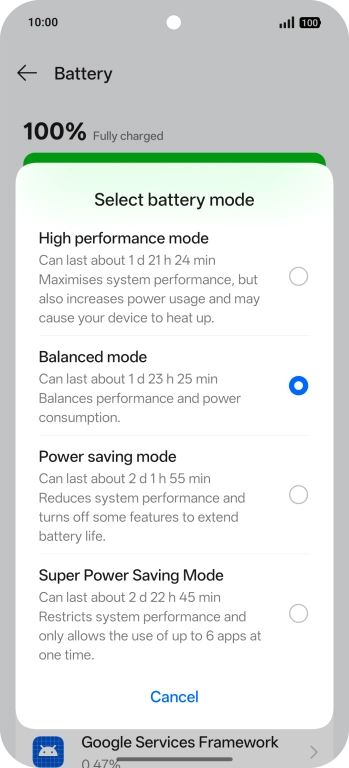 Press Power saving mode to turn on the function.