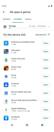 Press the required app.