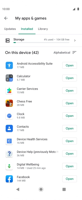 Press the required app.