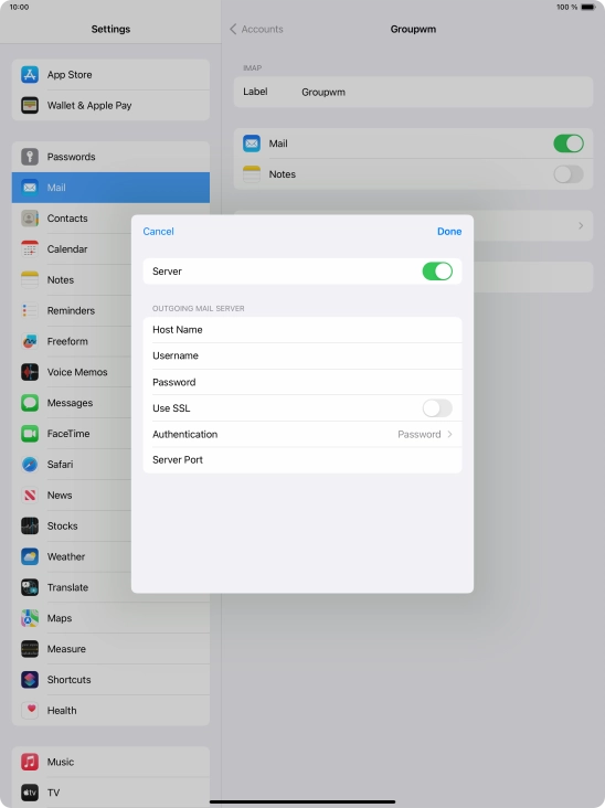 Press the indicator next to 