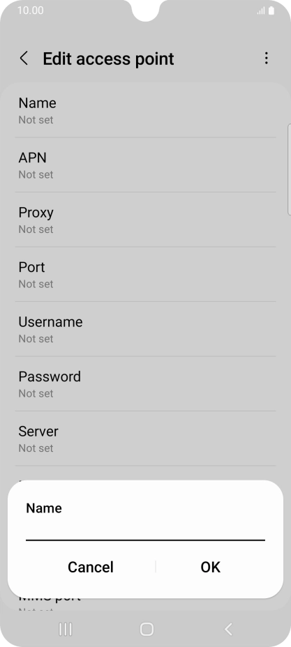 Key in EE Internet and press OK.