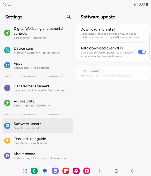 Press Download and install. If a new software version is available, it's displayed. Follow the instructions on the screen to update the phone software.