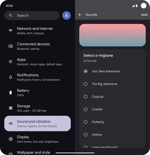 Press the required ring tones to hear them.