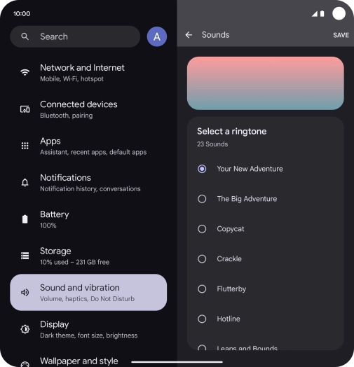 Press the required ring tones to hear them.