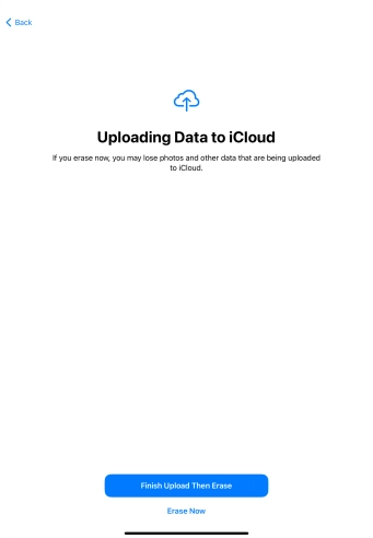 Press the required setting.