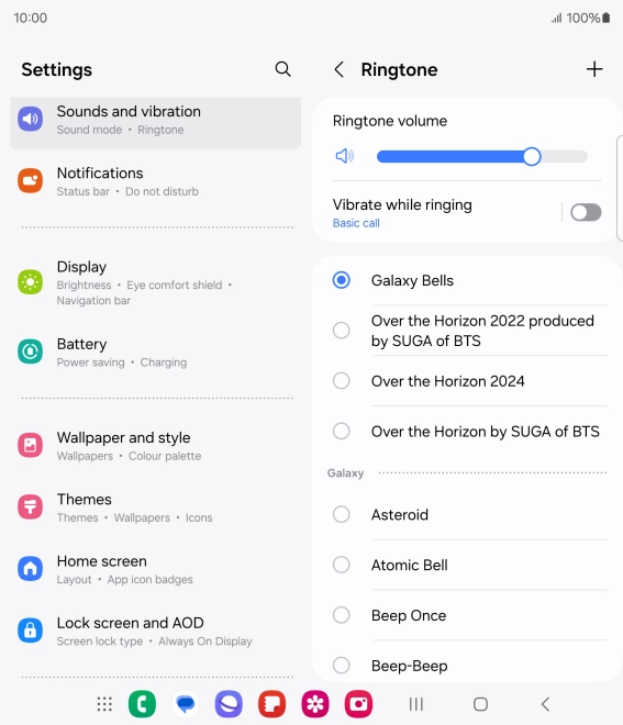 Press the required ring tones to hear them.
