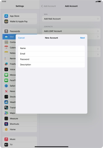 Press Description and key in the required name.