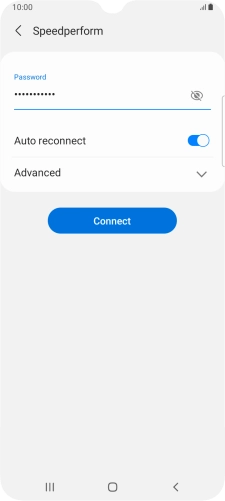 Key in the password for the Wi-Fi network and press Connect.
