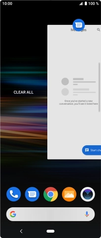 To end one running application, slide your finger upwards on the required application.