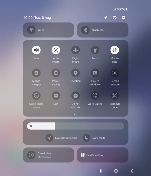 Press the settings icon.