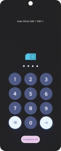 If your SIM is locked, key in your PIN and press arrow right. The default PIN is 1111.