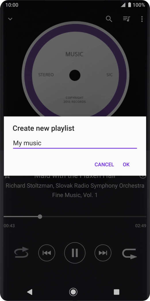 Key in a name for the playlist and press OK.
