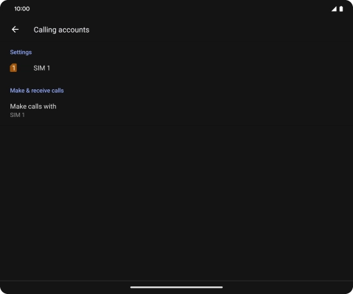 Press the name of the SIM.
