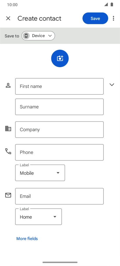 Press First name and key in the first name.