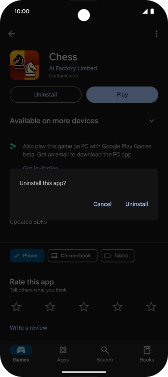 Press Uninstall.