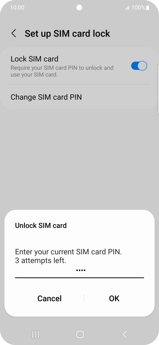 Key in your PIN and press OK. The default PIN is 1111.