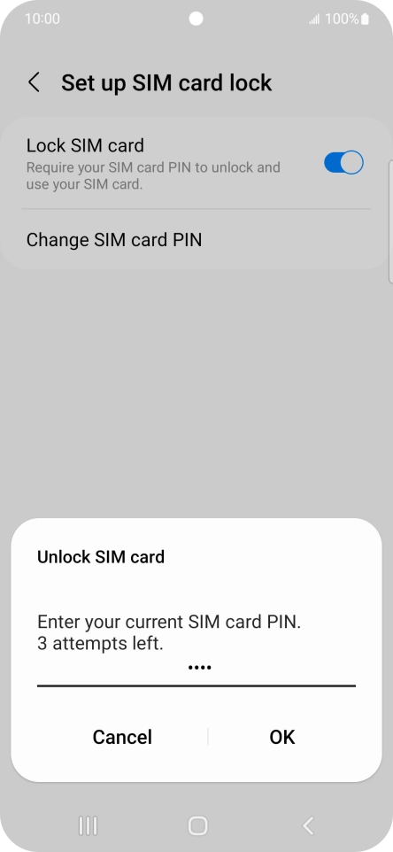 Key in your PIN and press OK. The default PIN is 1111.
