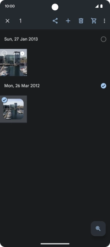 Press the required pictures or video clips to add them.