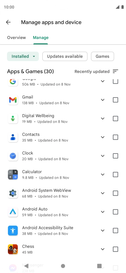 Press the required app.