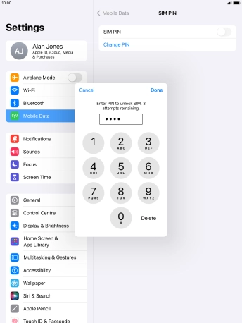 Key in your PIN and press Done. The default PIN is 1111.