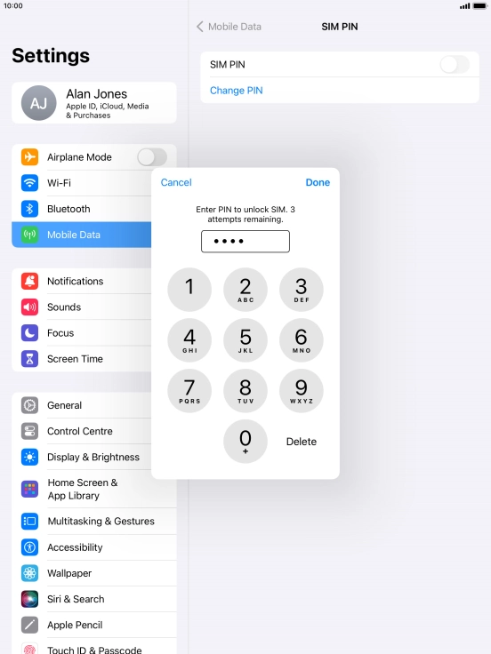 Key in your PIN and press Done. The default PIN is 1111.