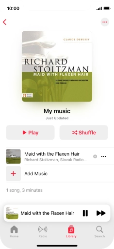 Press the song title.