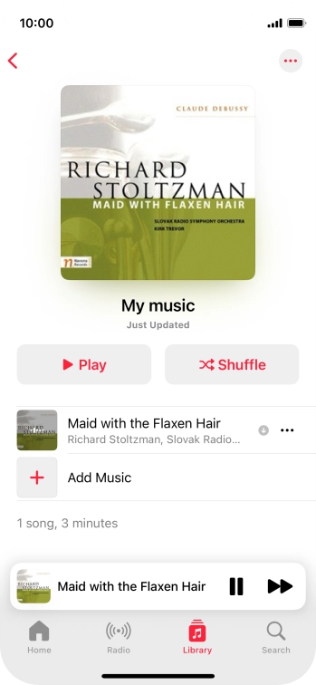 Press the song title.