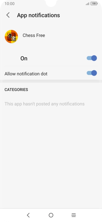Press the indicator below “App notifications” next to the required apps to turn the function on or off.