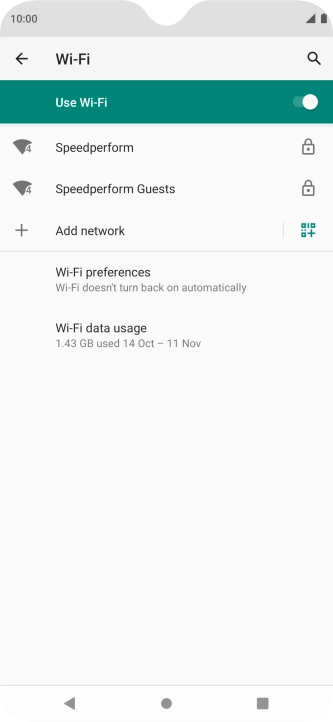 Press the required Wi-Fi network.