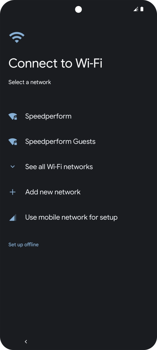 Press the required Wi-Fi network.
