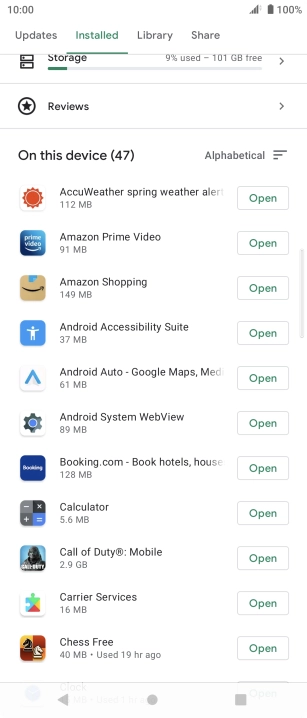 Press the required app.
