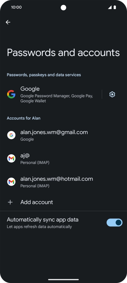 Press the indicator next to 