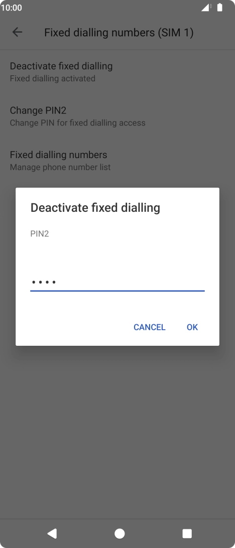 Key in your PIN2 and press OK. The default PIN2 is 0000.